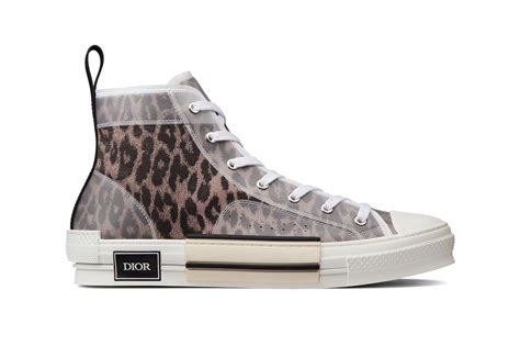 Dior Leopard Print High & Low Top B23 Sneakers 